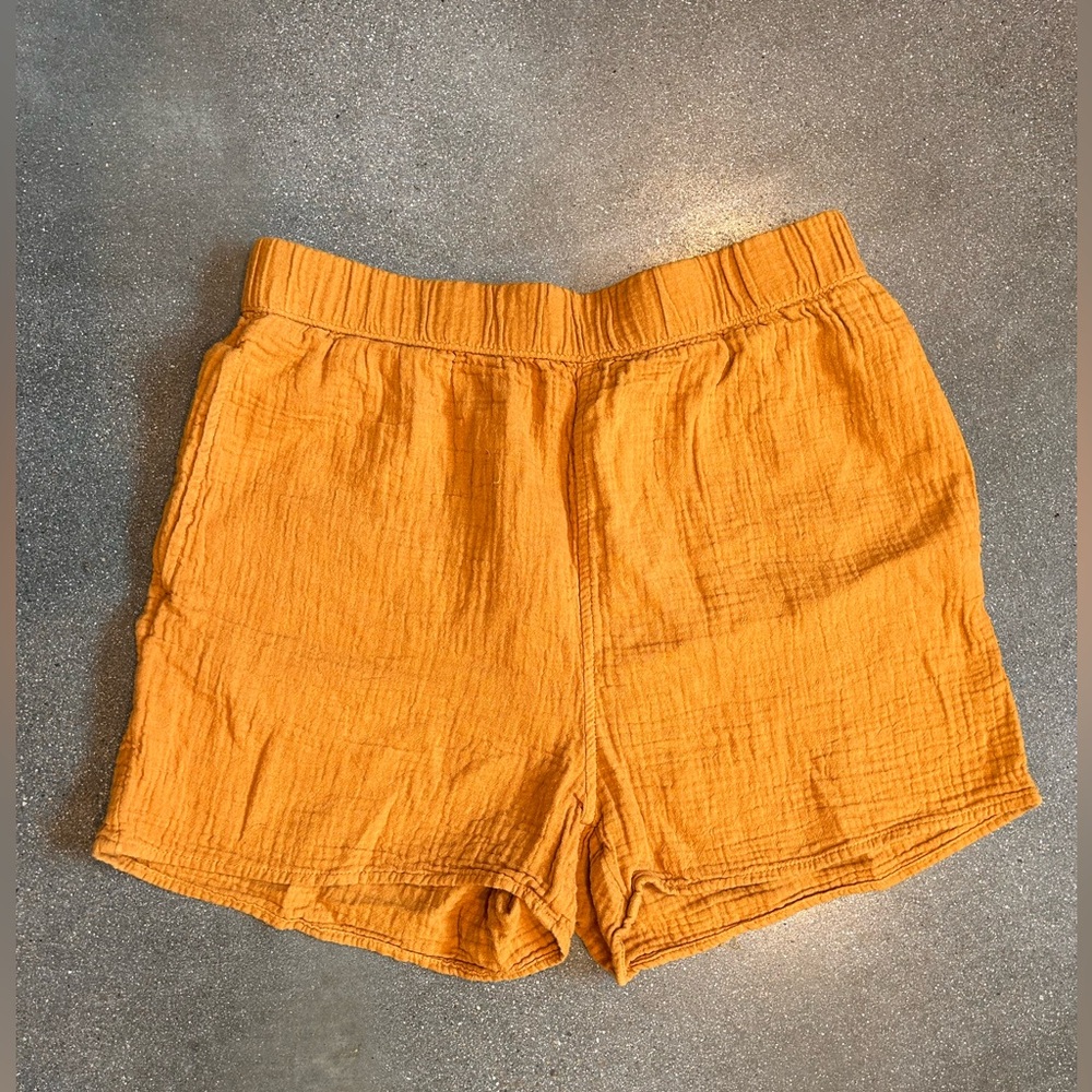 High waisted cotton shorts